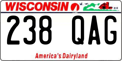 WI license plate 238QAG