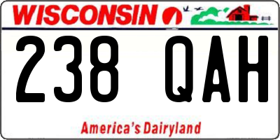 WI license plate 238QAH