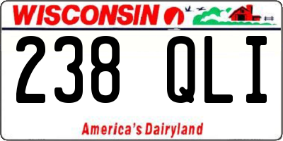 WI license plate 238QLI