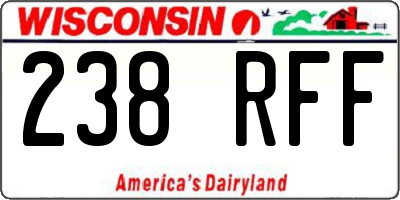 WI license plate 238RFF
