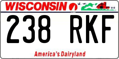 WI license plate 238RKF