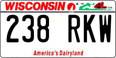 WI license plate 238RKW