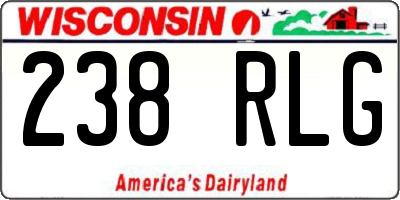 WI license plate 238RLG