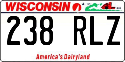WI license plate 238RLZ