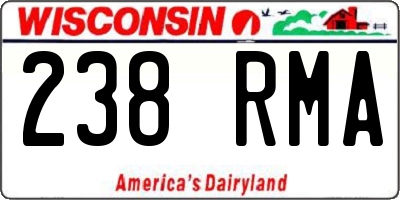 WI license plate 238RMA