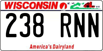 WI license plate 238RNN