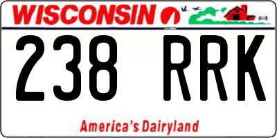 WI license plate 238RRK