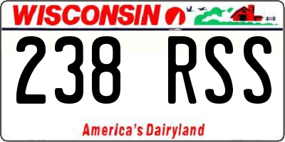 WI license plate 238RSS