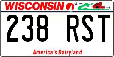 WI license plate 238RST