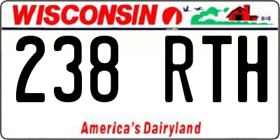WI license plate 238RTH