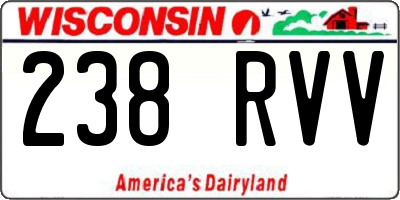 WI license plate 238RVV