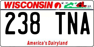 WI license plate 238TNA