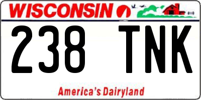 WI license plate 238TNK