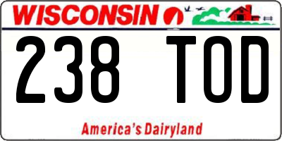 WI license plate 238TOD