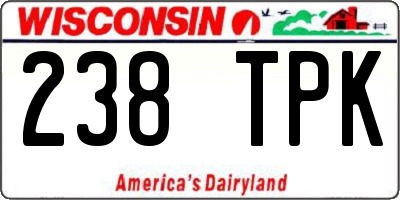 WI license plate 238TPK