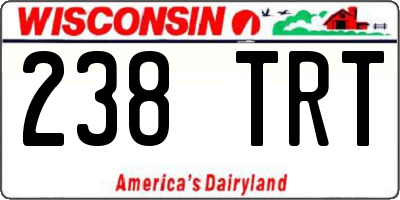 WI license plate 238TRT