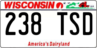 WI license plate 238TSD
