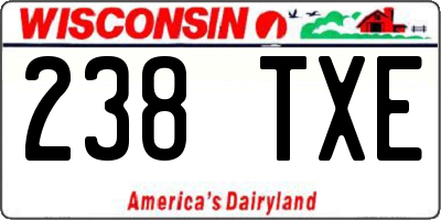 WI license plate 238TXE