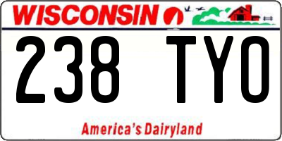 WI license plate 238TYO