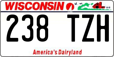 WI license plate 238TZH