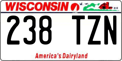 WI license plate 238TZN