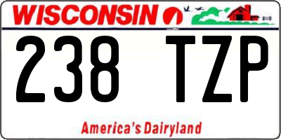 WI license plate 238TZP