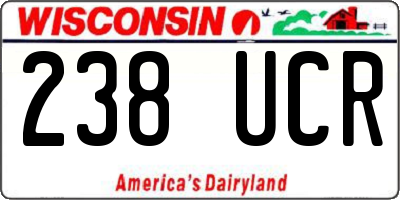 WI license plate 238UCR
