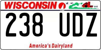 WI license plate 238UDZ