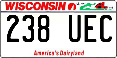 WI license plate 238UEC