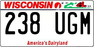 WI license plate 238UGM