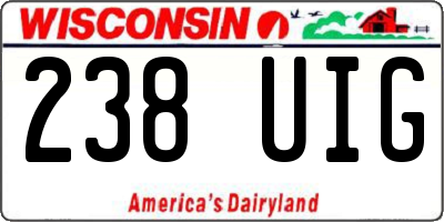WI license plate 238UIG
