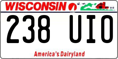 WI license plate 238UIO