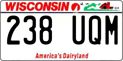 WI license plate 238UQM