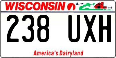 WI license plate 238UXH