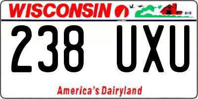 WI license plate 238UXU