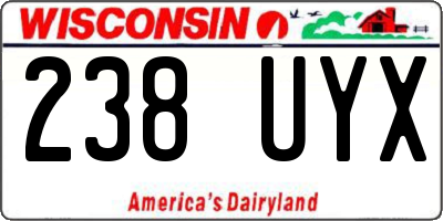 WI license plate 238UYX