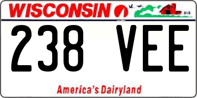 WI license plate 238VEE