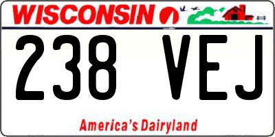 WI license plate 238VEJ