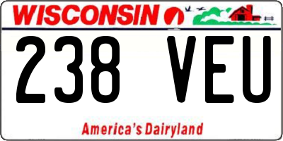 WI license plate 238VEU