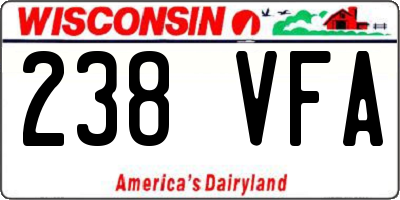WI license plate 238VFA