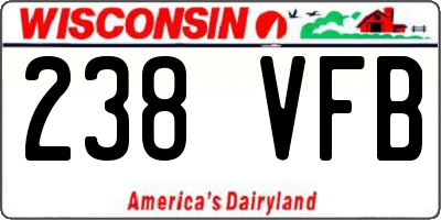 WI license plate 238VFB