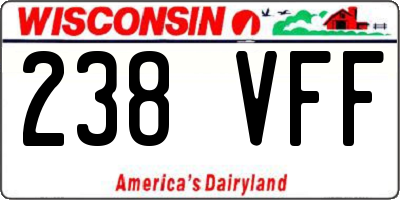 WI license plate 238VFF