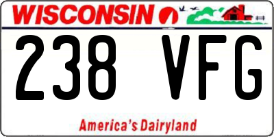 WI license plate 238VFG