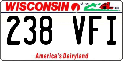 WI license plate 238VFI