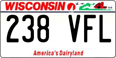 WI license plate 238VFL