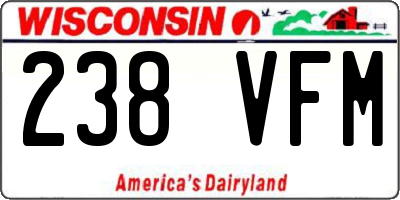 WI license plate 238VFM