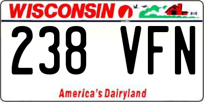 WI license plate 238VFN