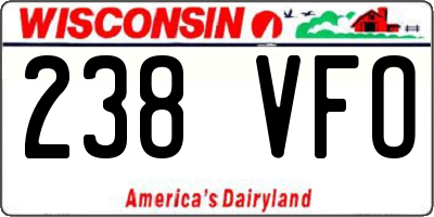 WI license plate 238VFO