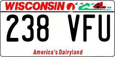 WI license plate 238VFU