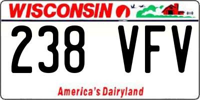 WI license plate 238VFV